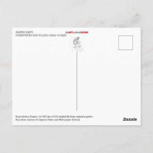 Slapen op ijs briefkaart (Achterkant)