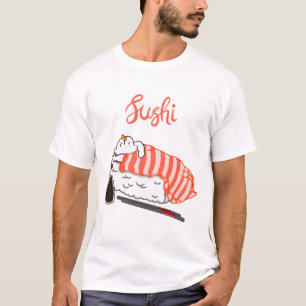 Slapen op sushi t-shirt