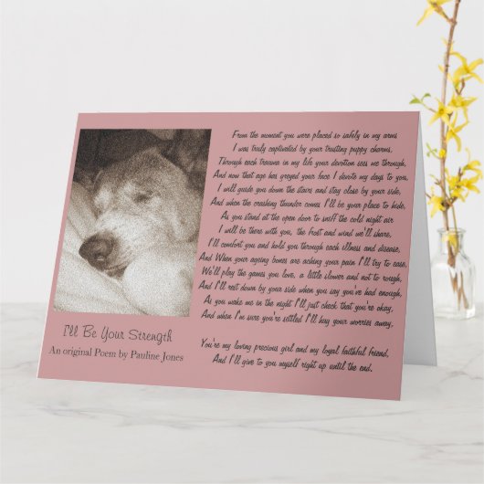 Slapen oude akita hond dier sympathie gedicht groo kaart (Gele Bloem)