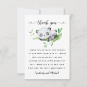 Slapen Panda Waterverf Verjaardag | BABY SHOWER Bedankkaart (Voorkant)