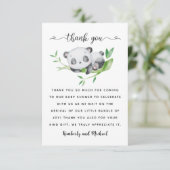 Slapen Panda Waterverf Verjaardag | BABY SHOWER Bedankkaart (Staand voorkant)
