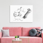 Slapen Pitbull Schets Canvas Afdruk (Insitu (Woonkamer))