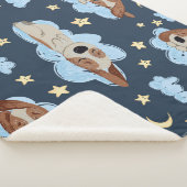 Slapen Puppies: Good Night Pattern Sherpa Deken (3/4)