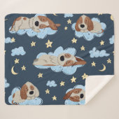 Slapen Puppies: Good Night Pattern Sherpa Deken (Voorkant (horizontaal))