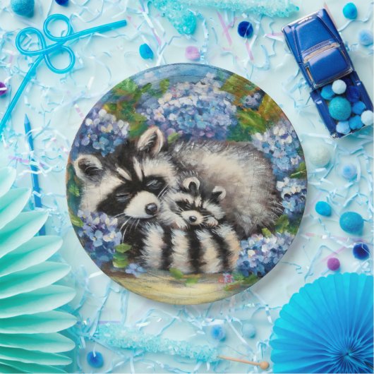 Slapen Raccoon Mam & Baby Paper Borden Papieren Bordje (Feest)