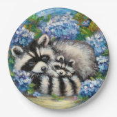 Slapen Raccoon Mam & Baby Paper Borden Papieren Bordje (Voorkant)