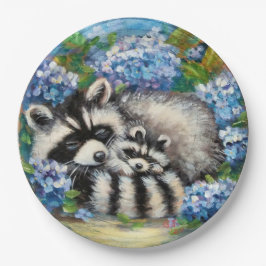 Slapen Raccoon Mam & Baby Paper Borden Papieren Bordje