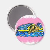 Slapen roze airedale magneet (Voorkant / Achterkant)