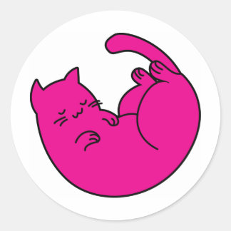 Slapen Roze Kat Sticker