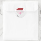 Slapen Santa Christmas Label, naar: Van: Ronde Sticker (Tas)