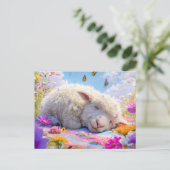 Slapen schapen op weide picknickdeken feestdagenkaart (Staand voorkant)