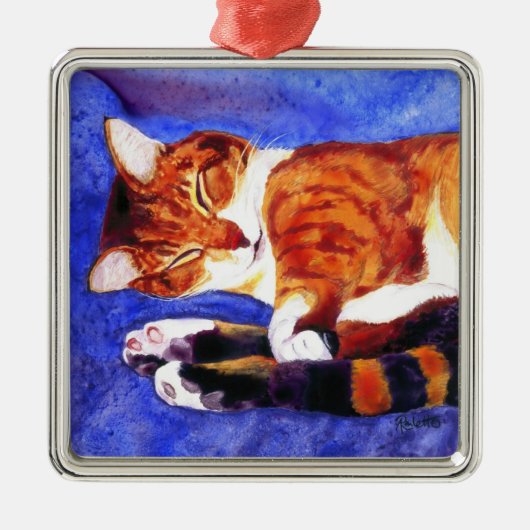 Slapen Tabby Kat Ornament (Voorkant)