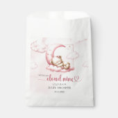 Slapen Teddy beer op wolk negen roze meisje Bedankzakje (Voorkant)