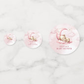 Slapen Teddy beer op wolk negen roze meisje Confetti (Achterkanten)