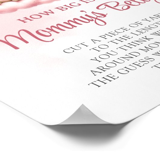 Slapen teddybeer Hoe groot mama's buik spel Poster (Hoek)