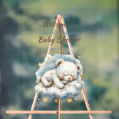 Slapen Teddybeer op een wolk Baby shower Acryl Bord (Neutraal)