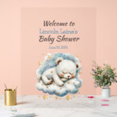 Slapen Teddybeer op een wolk Baby shower Acryl Bord (Huwelijk)