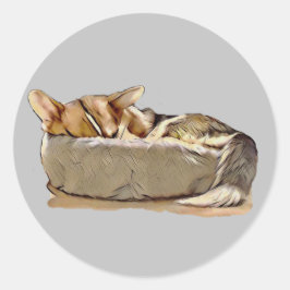 Slapen Tricolor Welsh Corgi Sticker