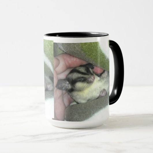 Slapen van suikerglider in mandje mok (Voorkant rechts)