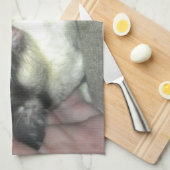 Slapen van suikerglider in mandje theedoek (Quarter Fold)