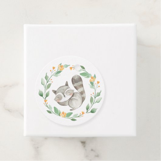 Slapen Wasbeer Krans Baby shower Dank u Bedankjes Labels (In situ)