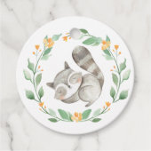 Slapen Wasbeer Krans Baby shower Dank u Bedankjes Labels (Voorkant)