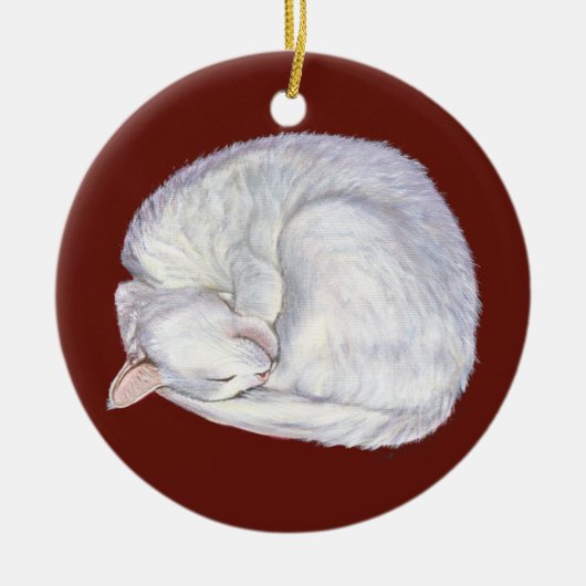 Slapen Witte schilderkunst Keramisch Ornament (Voorkant)
