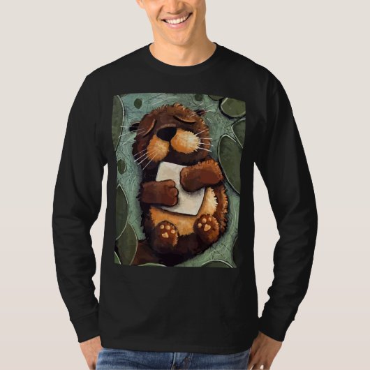 Slapen Zee Otter Party Dier Kleuterschool T-shirt (Voorkant)
