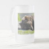 Slapend Alaska Grizzly Beer Matglas Bierpul (Voorkant links)