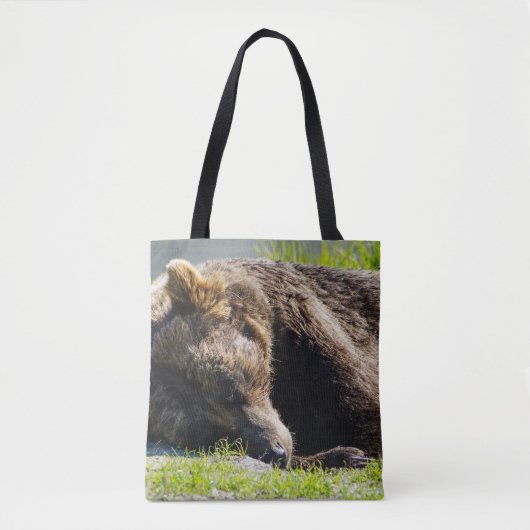 Slapend Alaska Grizzly Beer Tote Bag (Voorkant)