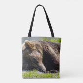 Slapend Alaska Grizzly Beer Tote Bag (Achterkant)