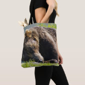 Slapend Alaska Grizzly Beer Tote Bag (Dichtbij)
