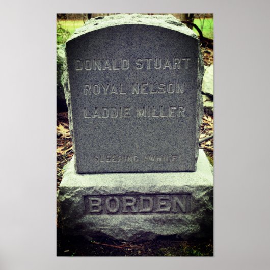 'Slapend Awhile' Lizzie Borden Dog Headstone Poster (Voorkant)