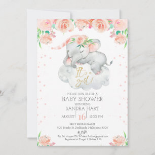 Slapend Baby shower voor meisjes Kaart