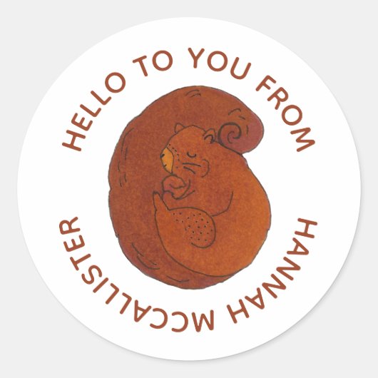 Slapend eekhoorntje Envelope Seal Ronde Sticker (Voorkant)