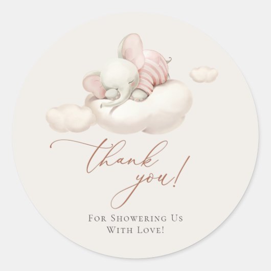 Slapend elphant Classic Round Sticker (Voorkant)