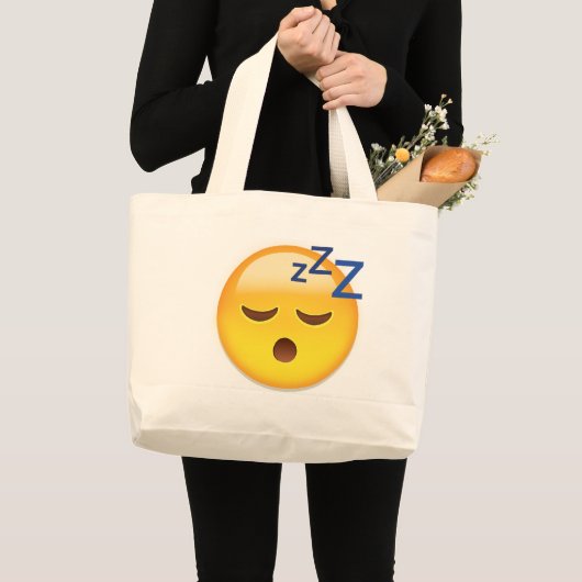 Slapend Face Emoji Grote Tote Bag (Voorkant (product))