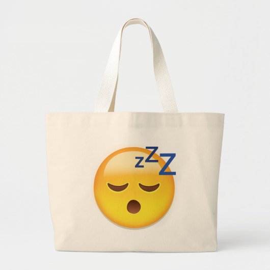 Slapend Face Emoji Grote Tote Bag (Voorkant)