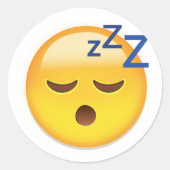 Slapend Face Emoji Ronde Sticker (Voorkant)