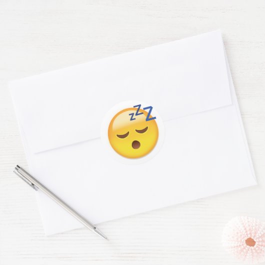 Slapend Face Emoji Ronde Sticker (Envelop)