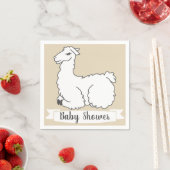 Slapend Fluffy Llama Baby shower Servet (Insitu)
