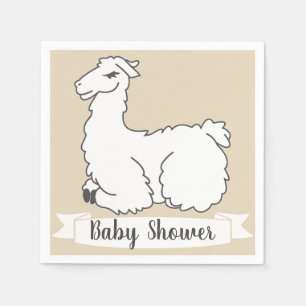 Slapend Fluffy Llama Baby shower Servet