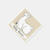 Slapend Fluffy Llama Baby shower Servet (Hoek)