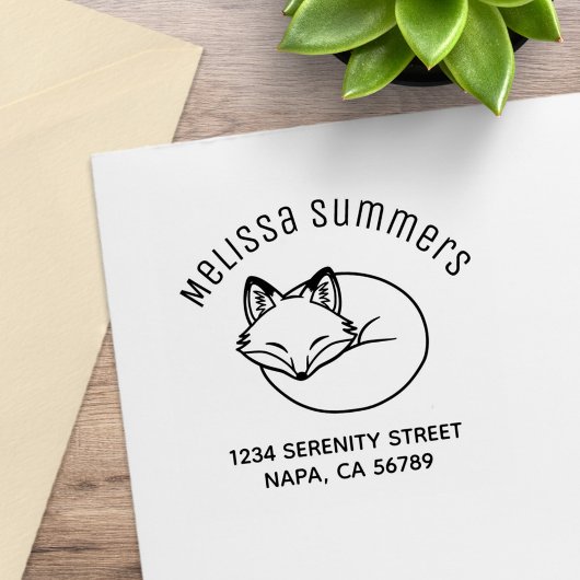 Slapend Fox Arch Adres Rubberstempel