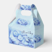 SLAPEND KIND, BLUE BOY BABY SHOWER BEDANKDOOSJES (Voorkant Zijde)