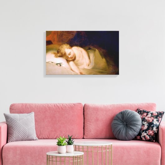 Slapend kind (door Thomas Sully) Canvas Afdruk (Insitu (Woonkamer))
