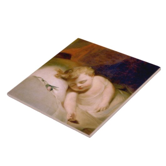 Slapend kind (door Thomas Sully) Tegeltje (Zijkant)