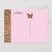 SLAPEND KIND, VLINDER, BLOEMROZE BABY SHOWER UITNODIGING BRIEFKAART (Achterkant)