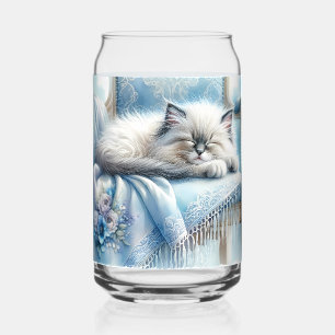 Slapend Kitten Blauw Cottagecore Droom Blikvorm Glas