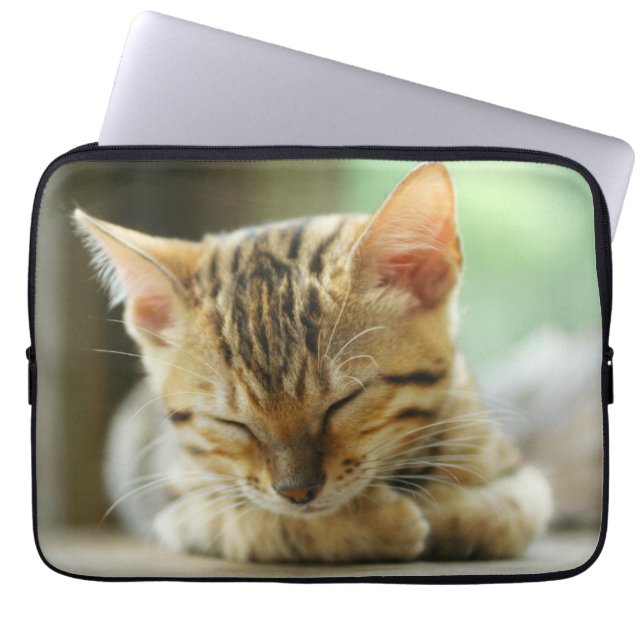 Slapend klein Baby Kat Laptop Sleeve (Voorkant)